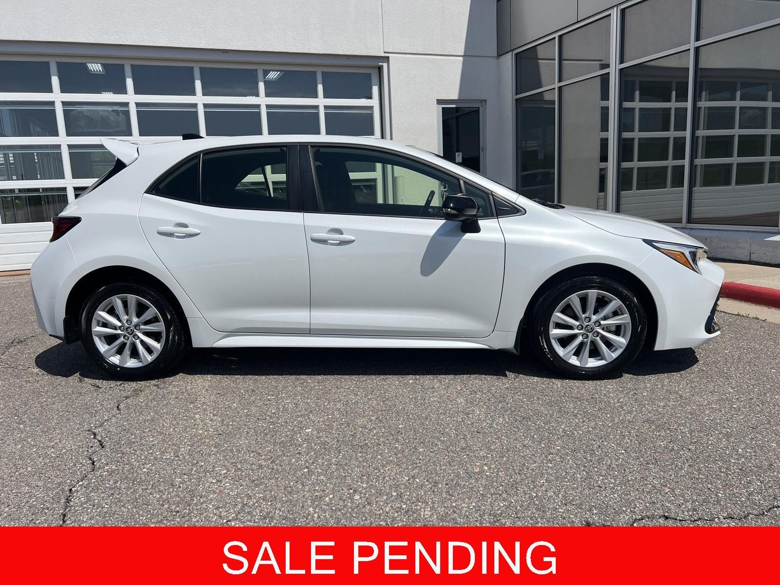 2026 Toyota Corolla Hatchback SE in Wind Chill Pearl — front three-quarter view